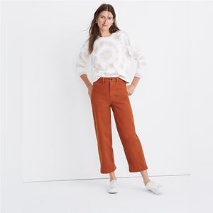 Rust Madewell Slim Wide Leg Emmett Pants